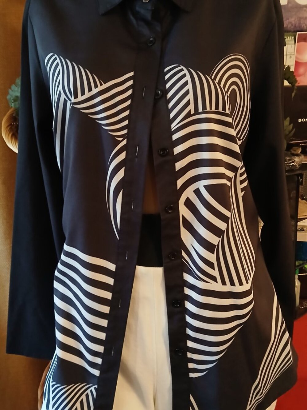Graphic Design Black & White Blouse
